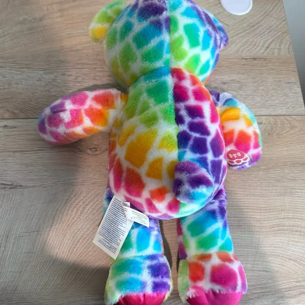 Build a Bear Rainbow Leopard Print Bear 16
